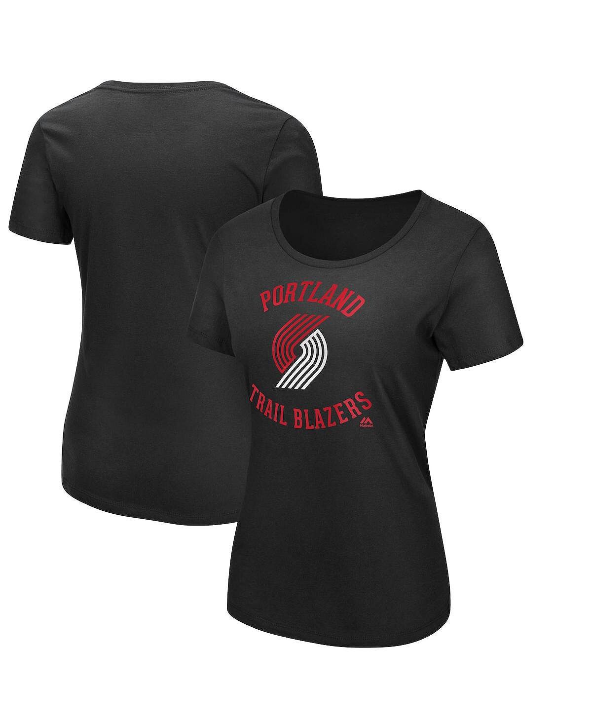 

Черная женская футболка Portland Trail Blazers The Main Thing Majestic, черный