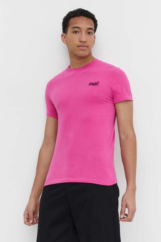 

Хлопковая футболка Superdry, розовый