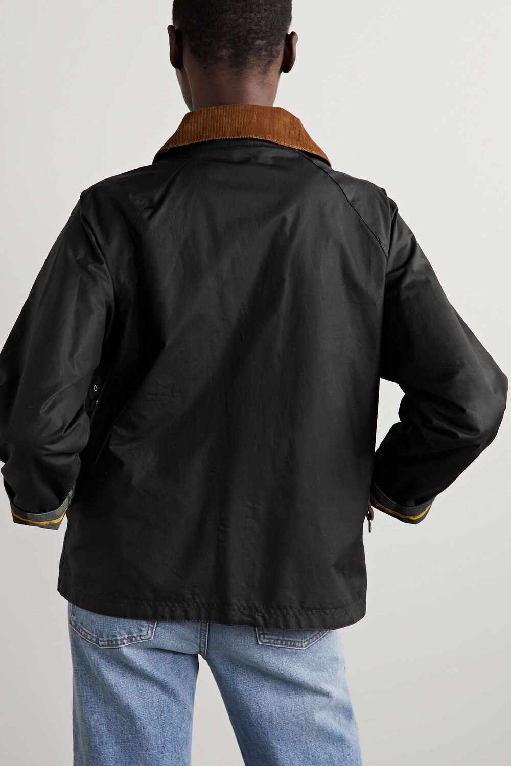 

BARBOUR Куртка Eddleston из вощеного хлопка с вельветовой отделкой, черный