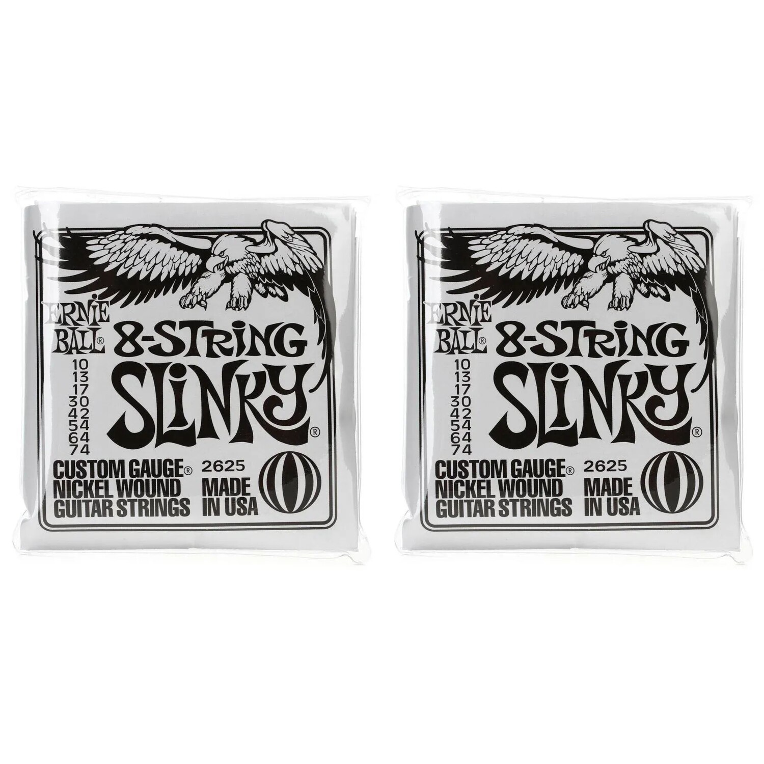 

Ernie Ball 2625, обычные обтягивающие струны для электрогитары с никелевой обмоткой, 8 струн (2 шт.)