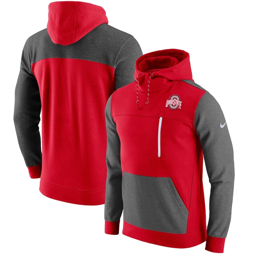 

Пуловер с капюшоном Nike Ohio State Buckeyes, алый
