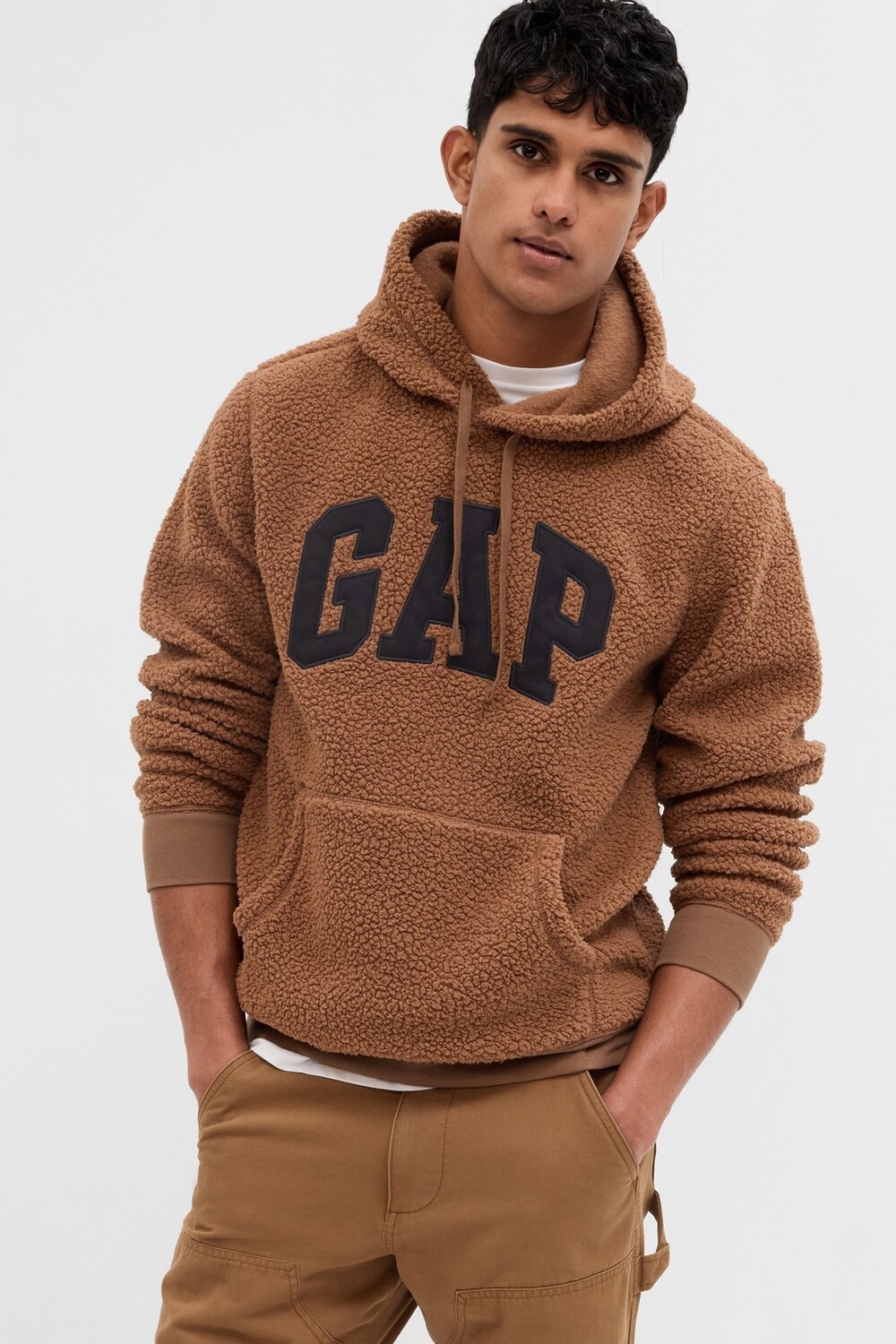 

Толстовка из искусственной овчины с логотипом Gap, коричневый