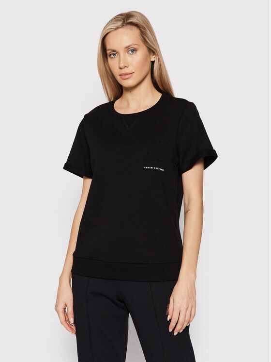 

Футболка свободного кроя Armani Exchange, черный