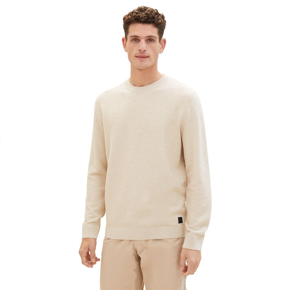 

Свитер Tom Tailor Structured Crew Neck, бежевый