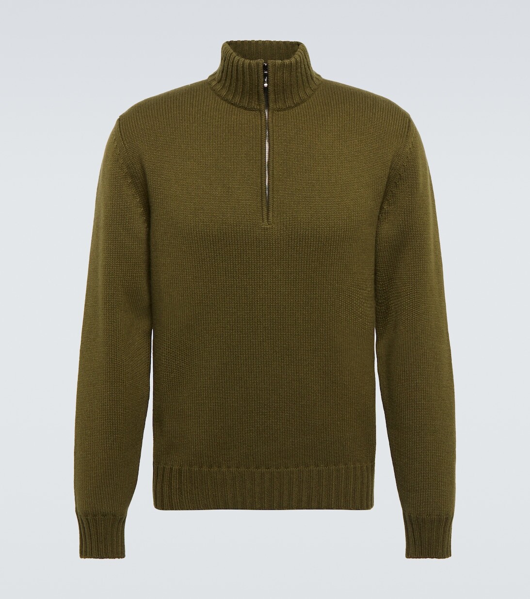 

Кашемировый свитер Grafton с молнией до половины Loro Piana, зеленый