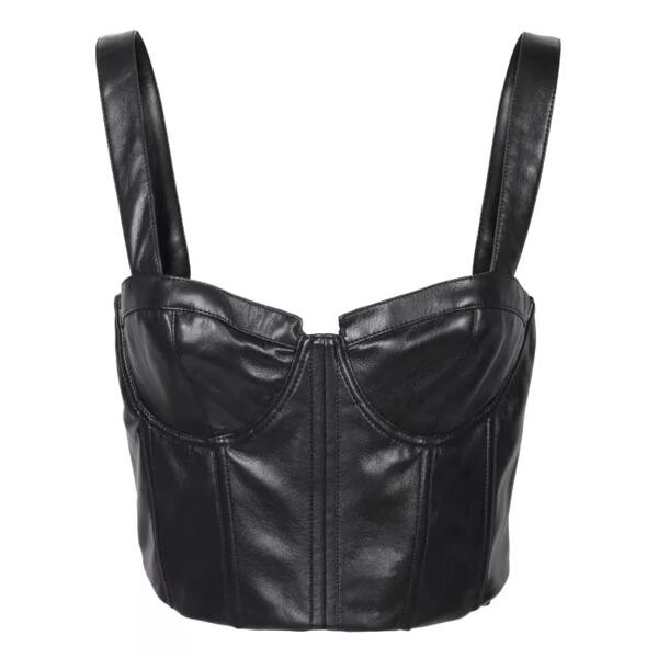 

Футболка vegan leather bustier Alice + Olivia, черный