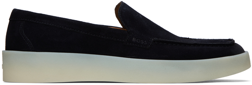 Темно-синие замшевые лоферы с логотипом Boss ботинки florsheim замшевые темно синий