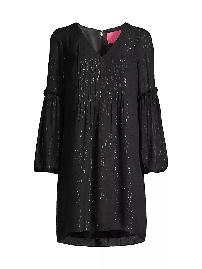 

Мини-платье Cleme из шелковой смеси металлик Lilly Pulitzer, цвет onyx