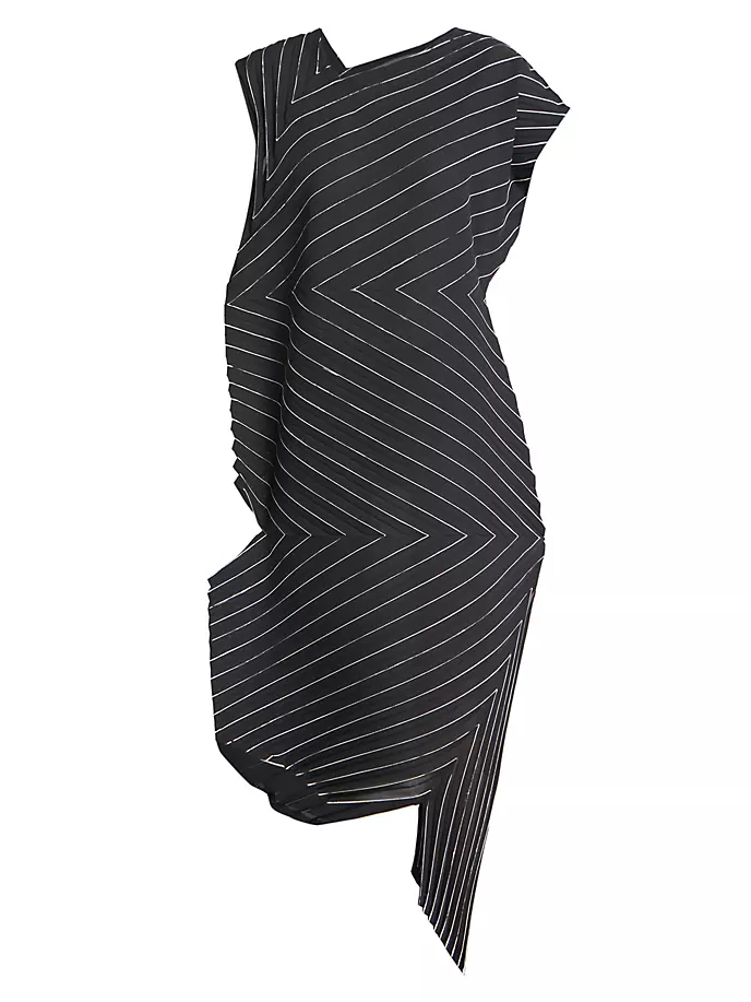 

Платье миди с зигзагообразным вырезом Issey Miyake, черный