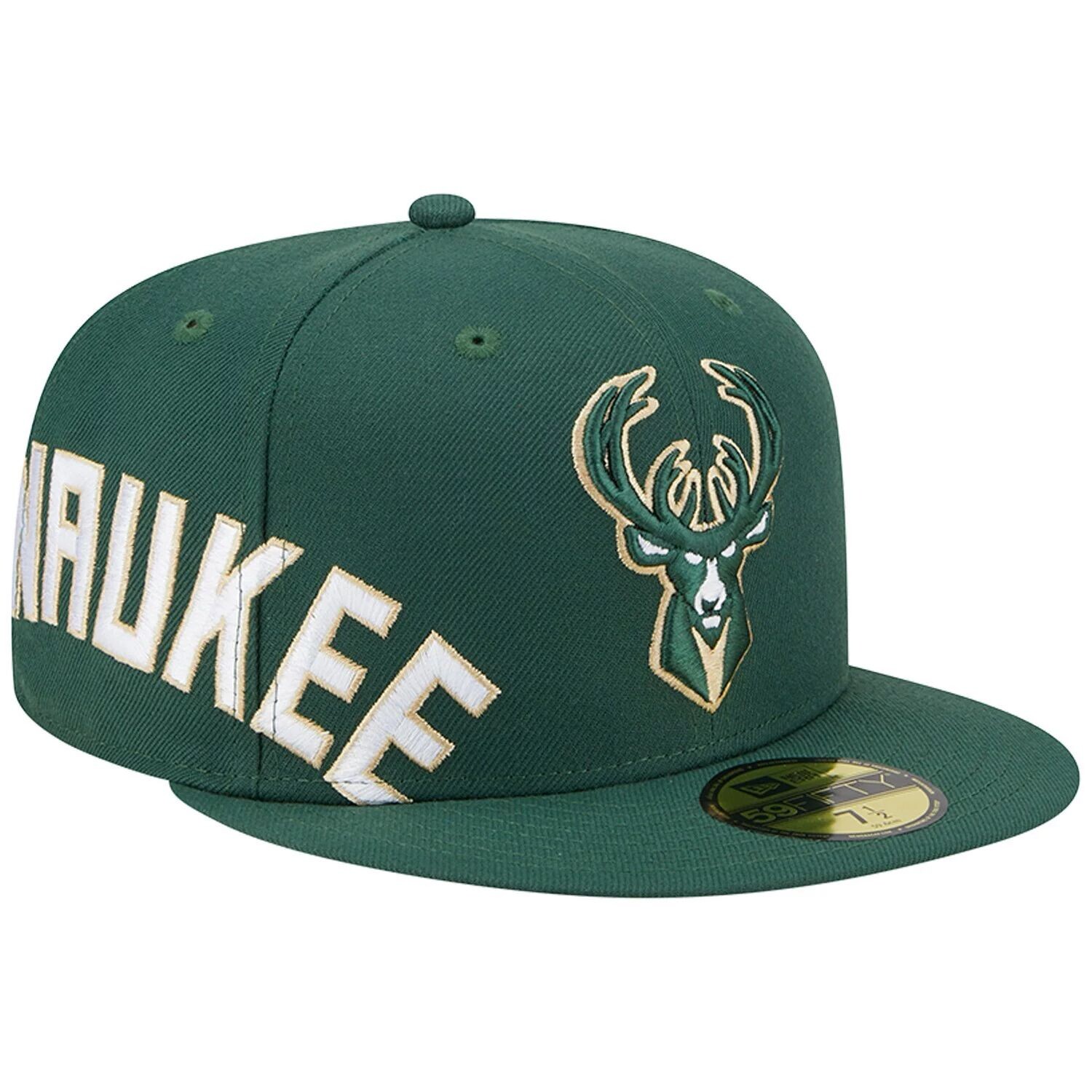 

Мужская облегающая шляпа New Era Hunter Green Milwaukee Bucks Side Arch Jumbo 59FIFTY