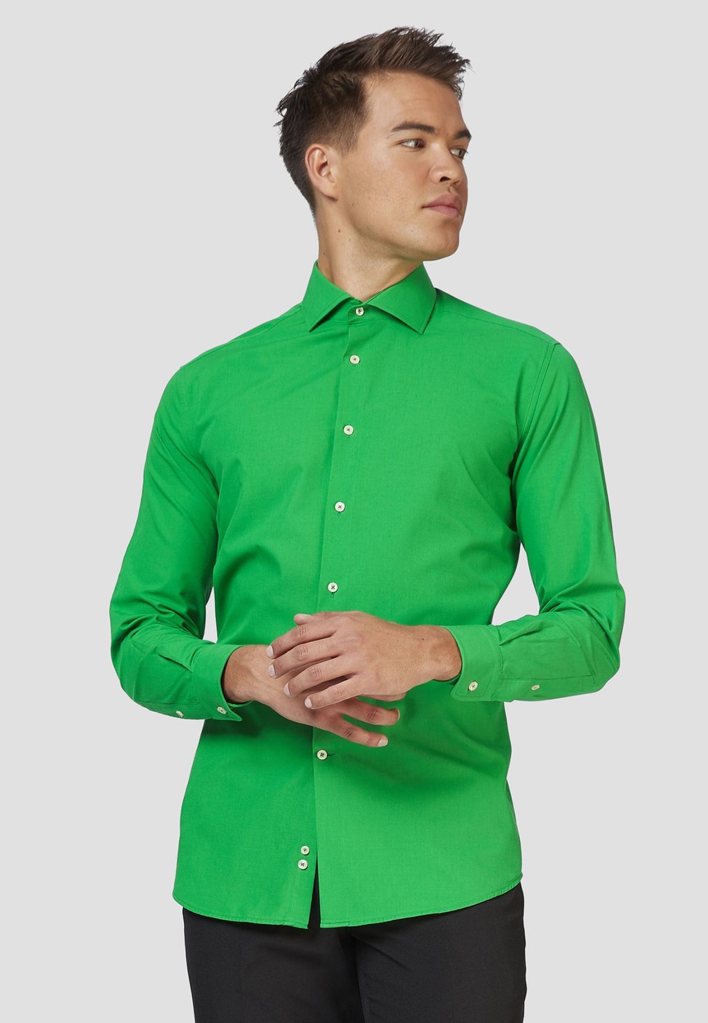 классическая рубашка solid color opposuits цвет white knight Классическая рубашка OppoSuits, зеленая