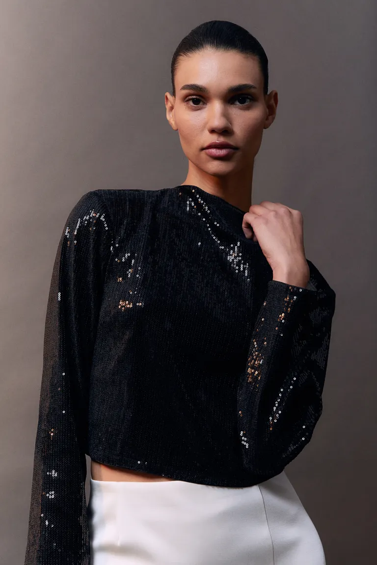 

Блузка с пайетками H&M, черный