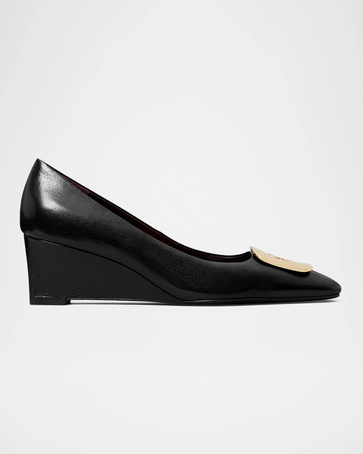 

Кожаные туфли Georgia на танкетке с пряжкой Tory Burch, цвет Perfect Black