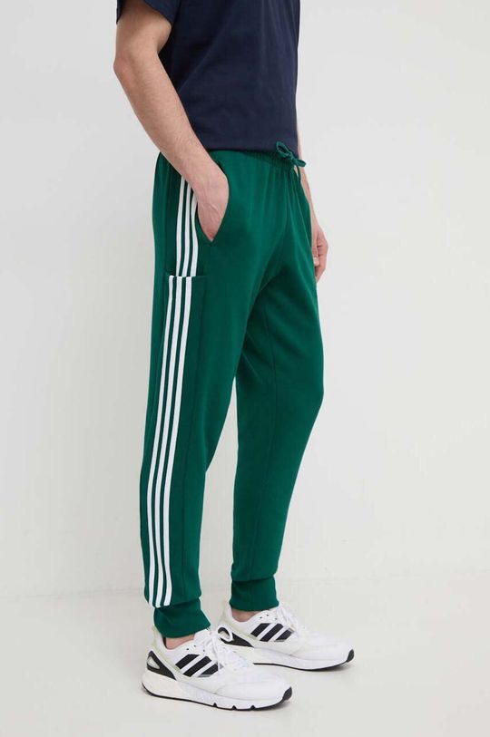 Хлопковые спортивные штаны adidas, зеленый