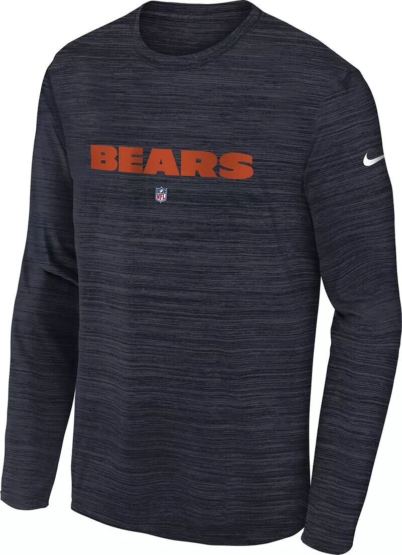 

Темно-синяя футболка с длинными рукавами Nike Youth Chicago Bears Sideline Velocity