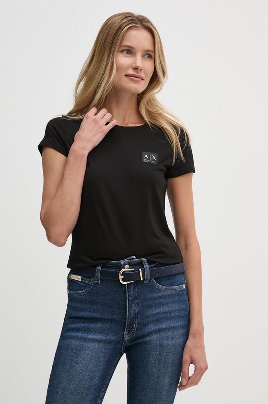 

Хлопковая футболка Armani Exchange, черный
