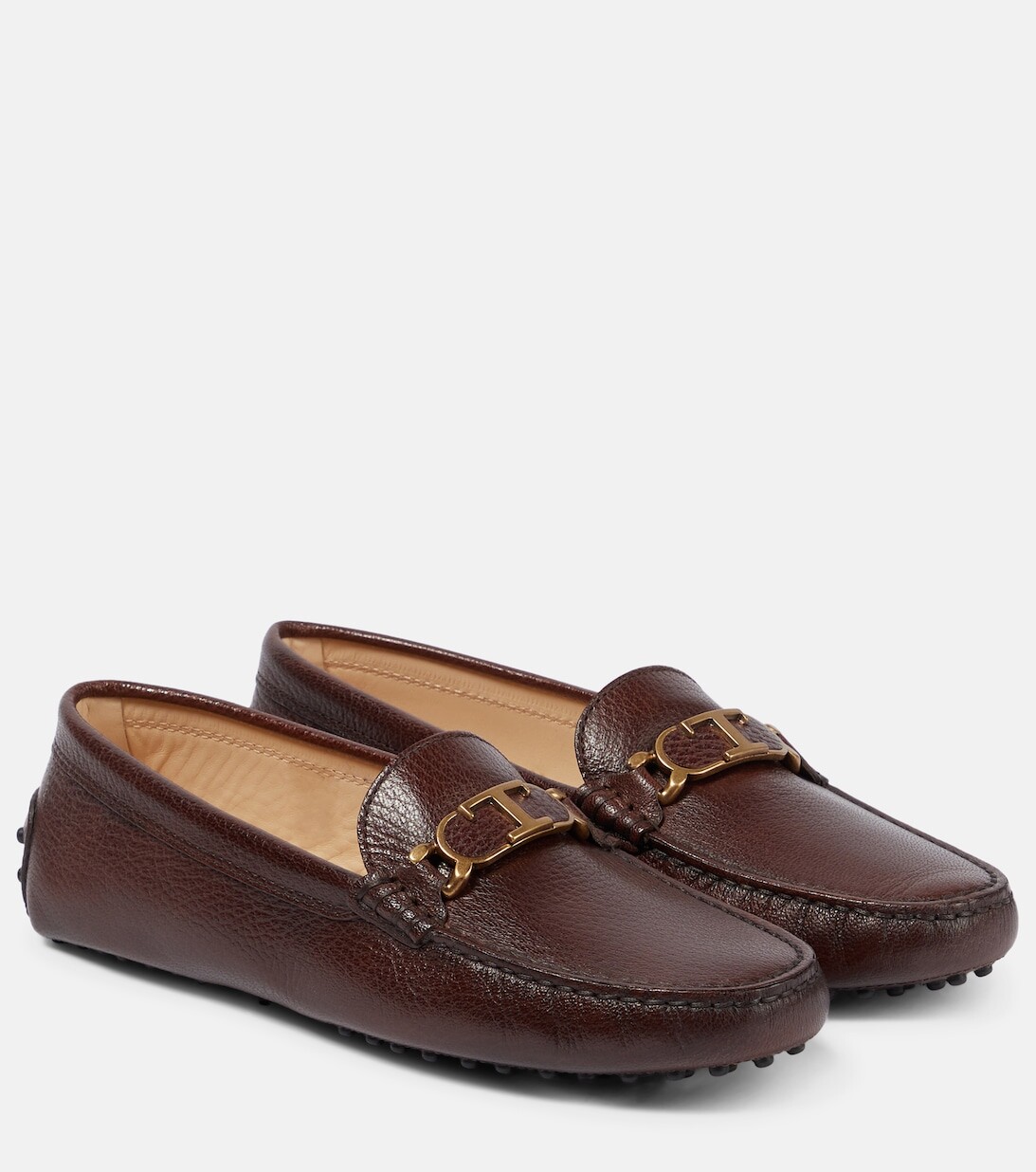 

Кожаные лоферы Gommino T Tod's, бежевый