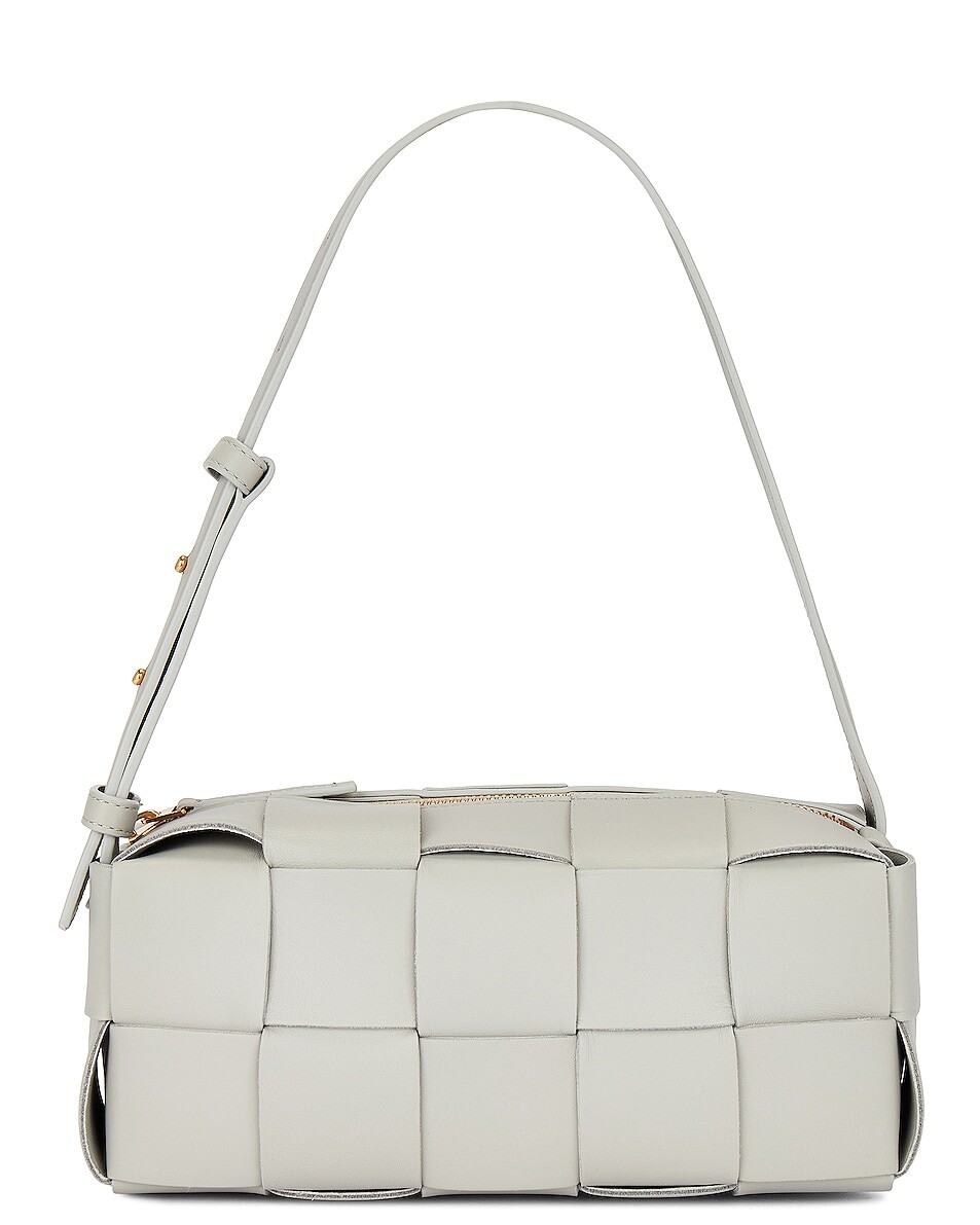 

Сумка мини Bottega Veneta Small Brick Cassette, цвет Agate Grey & Gold