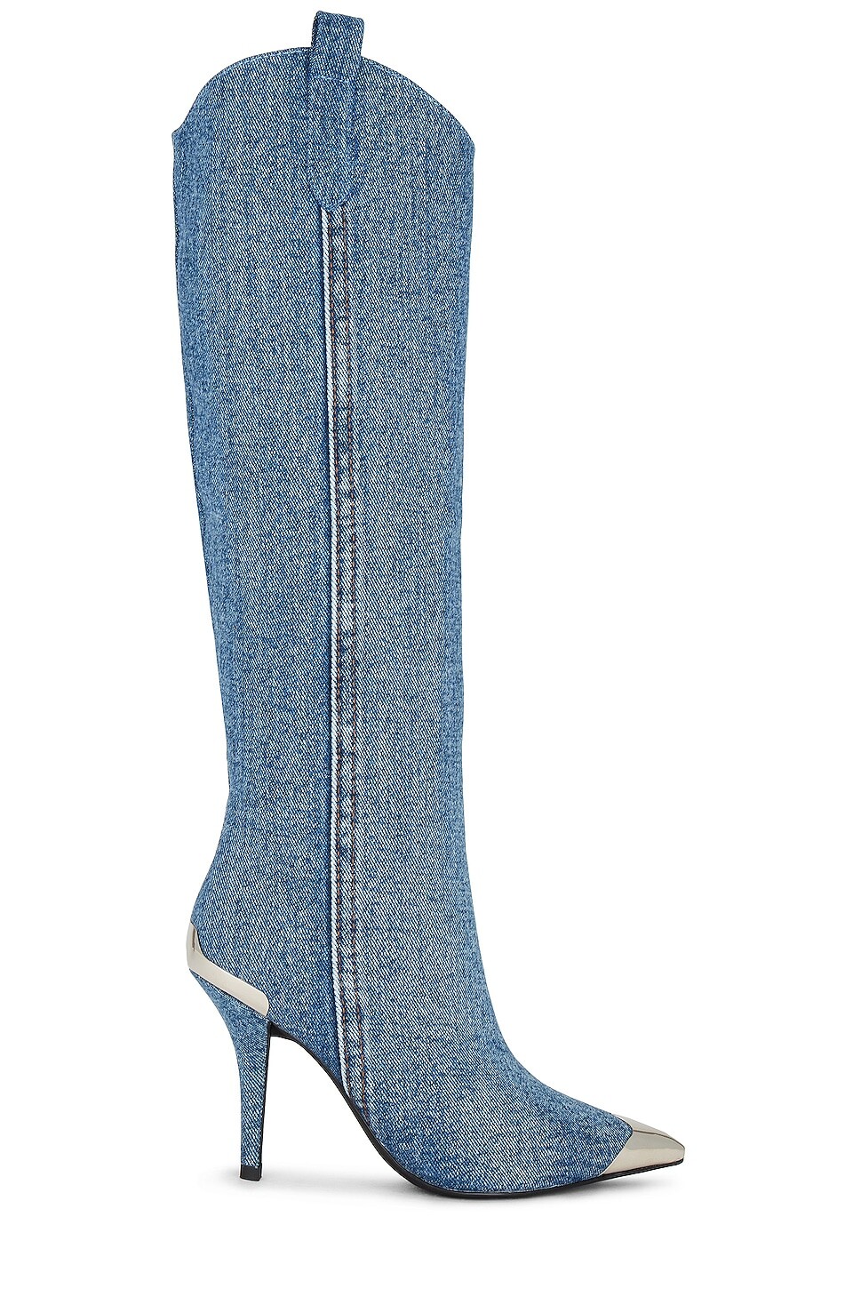 

Ботинки Jeffrey Campbell By-Golly Heeled, цвет Blue Acid Wash Denim Silver