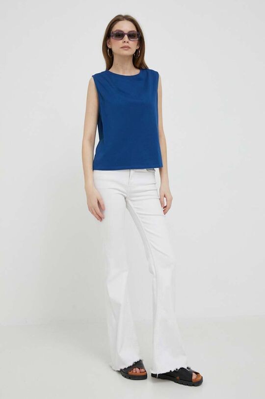 

Хлопковый топ United Colors of Benetton, темно-синий