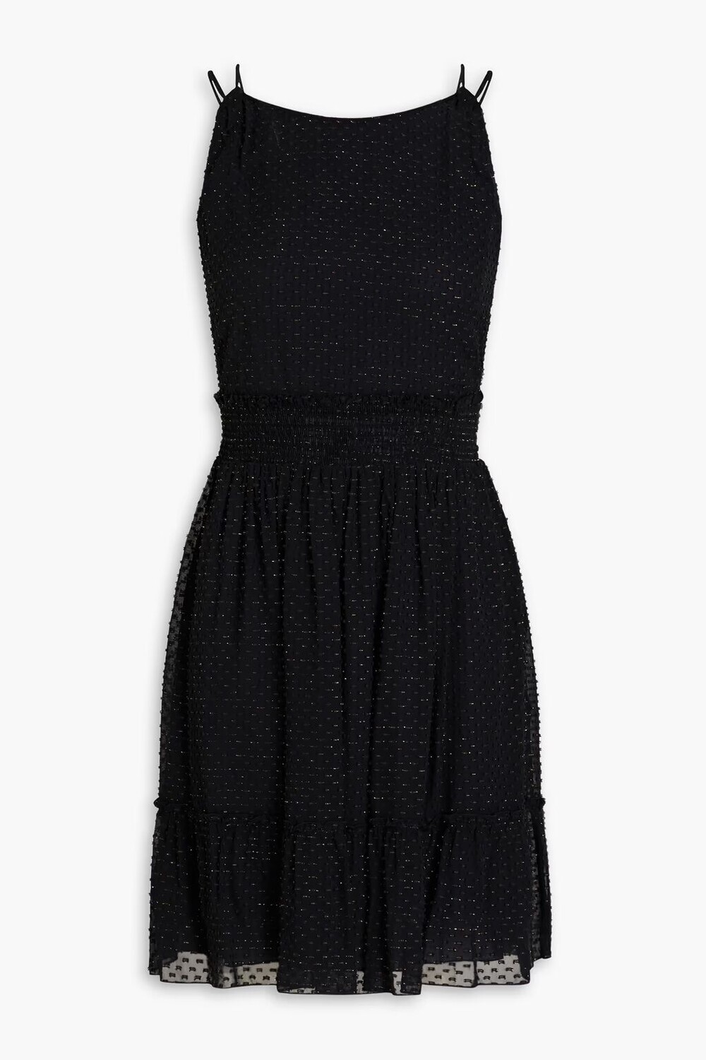 

Платье мини со сборками и эффектом металлик-купе Redvalentino, черный