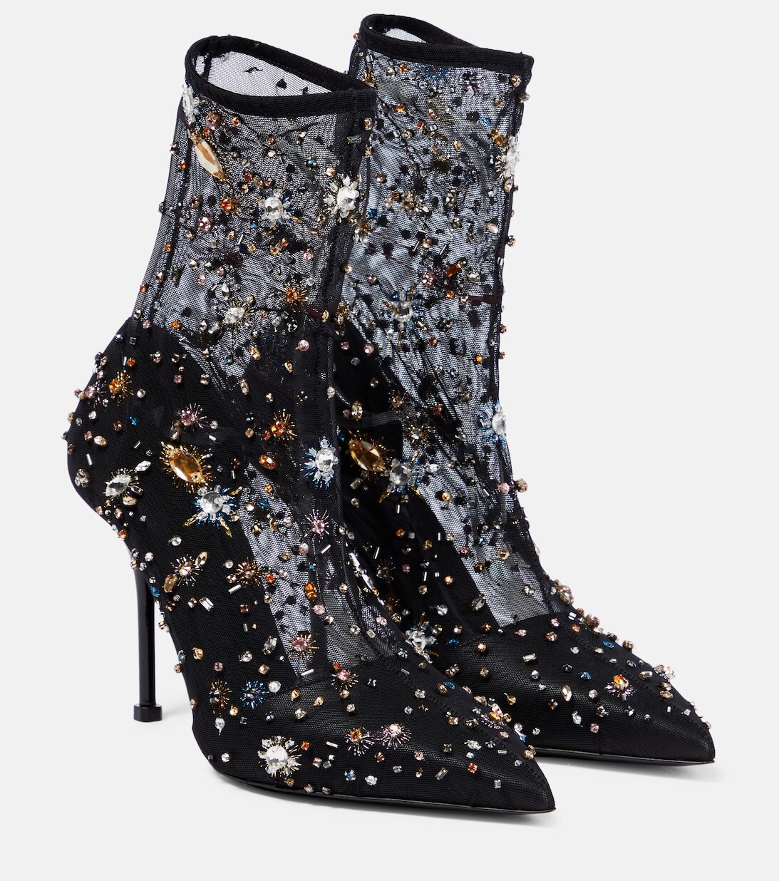 

Ботильоны на платформе с кристаллами Alexander McQueen, черный