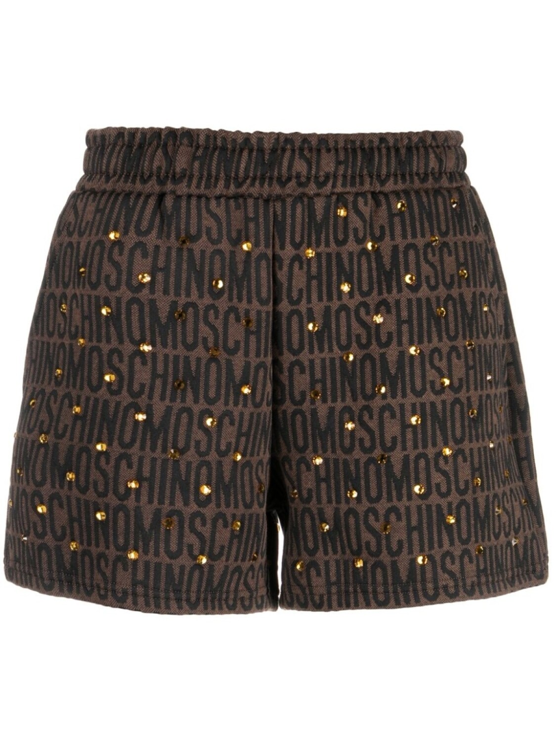 

Moschino шорты с логотипом и заклепками, коричневый