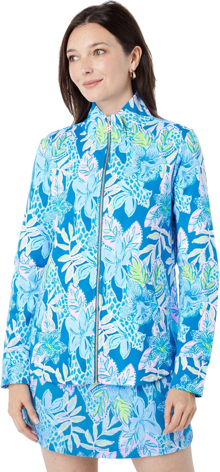 

Куртка Leona UPF 50+ Zip-Up Lilly Pulitzer, цвет Macaw Blue Tall Me About It