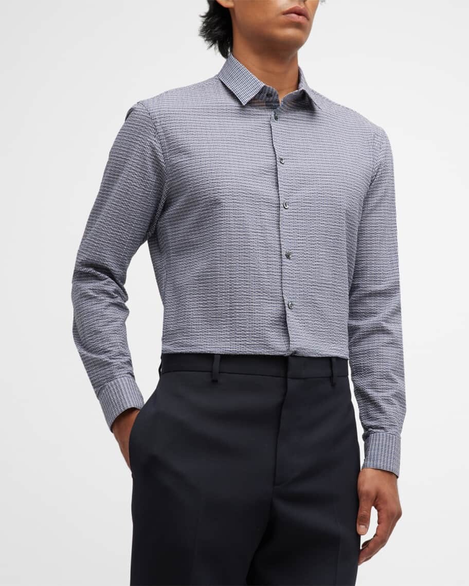 

Мужская хлопковая спортивная рубашка из сирсакера Giorgio Armani