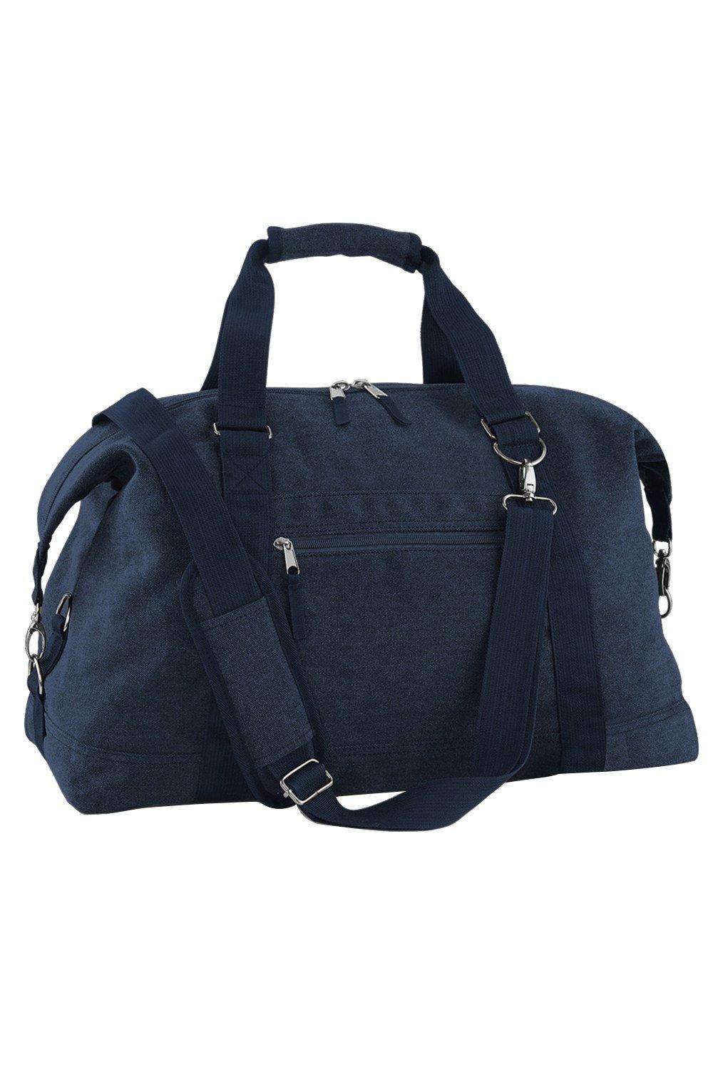 Винтажная парусиновая дорожная сумка для переноски (30 литров) Bagbase, темно-синий