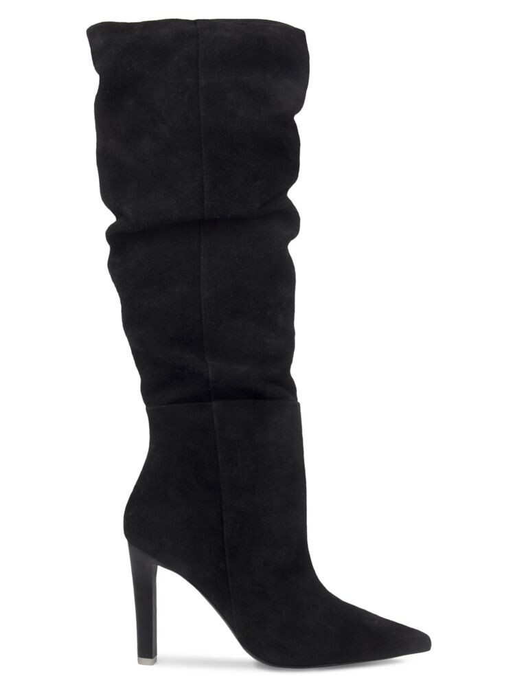 

Кожаные сапоги до колена Amal Black Suede Studio, черный