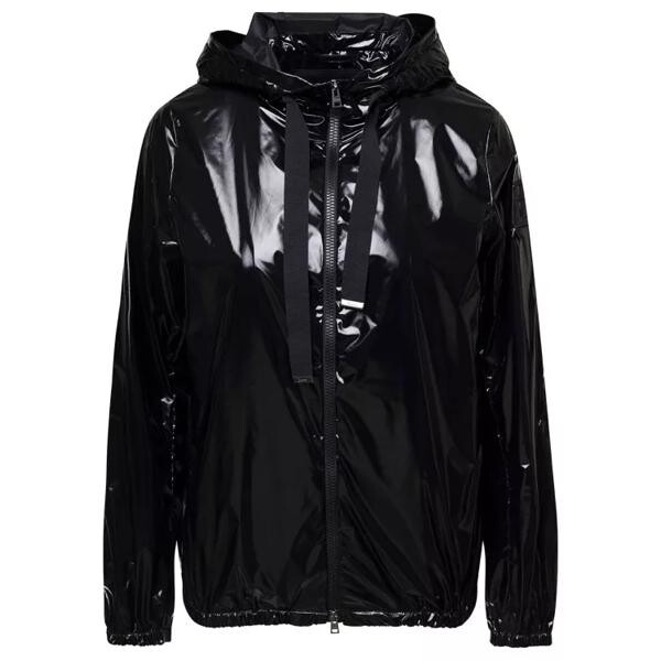 

Куртка gloss cape hooded jacket in polyester Herno, черный