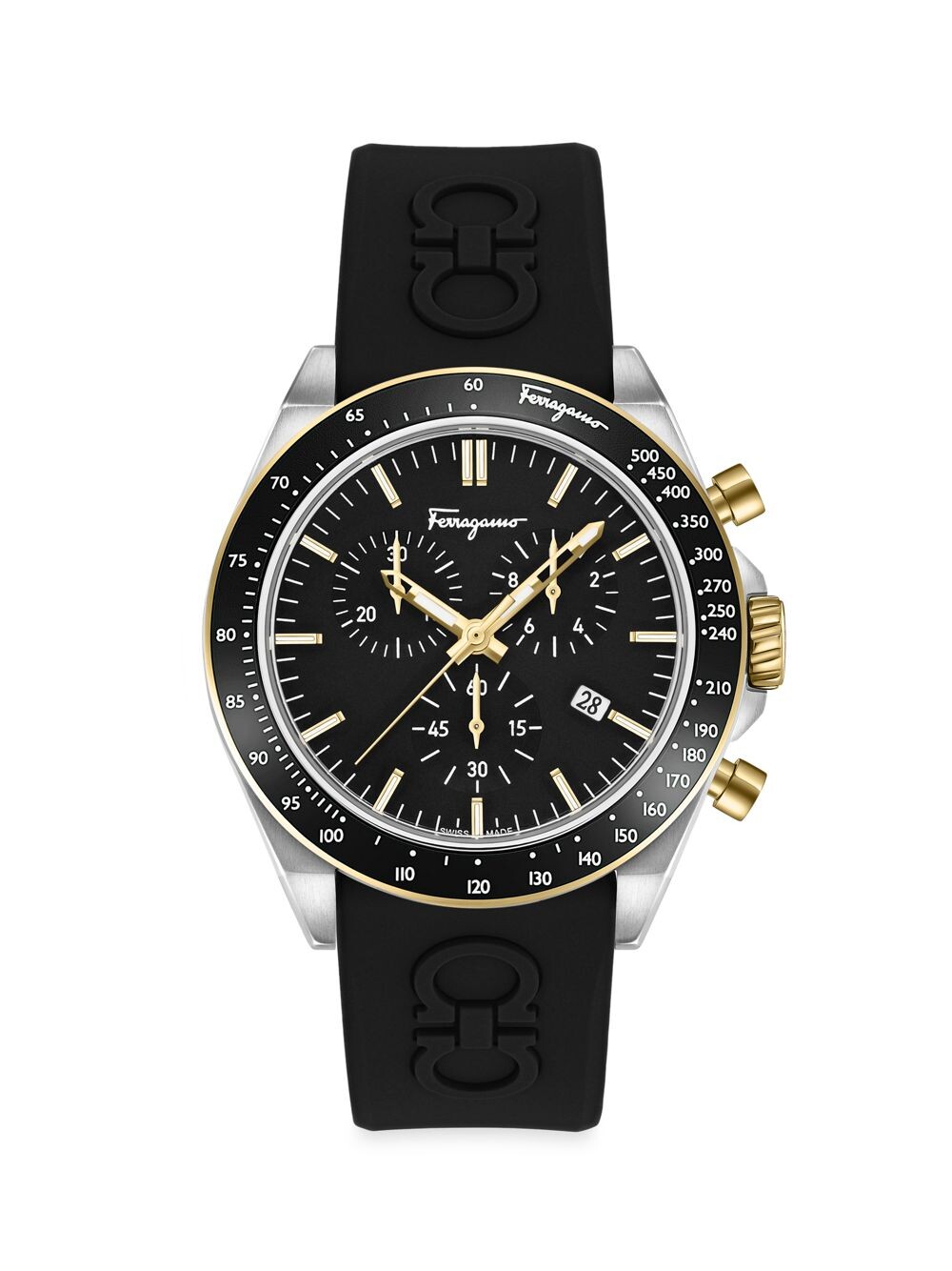 

Часы Ferragamo Urban Chrono Goldtone из нержавеющей стали и силикона FERRAGAMO