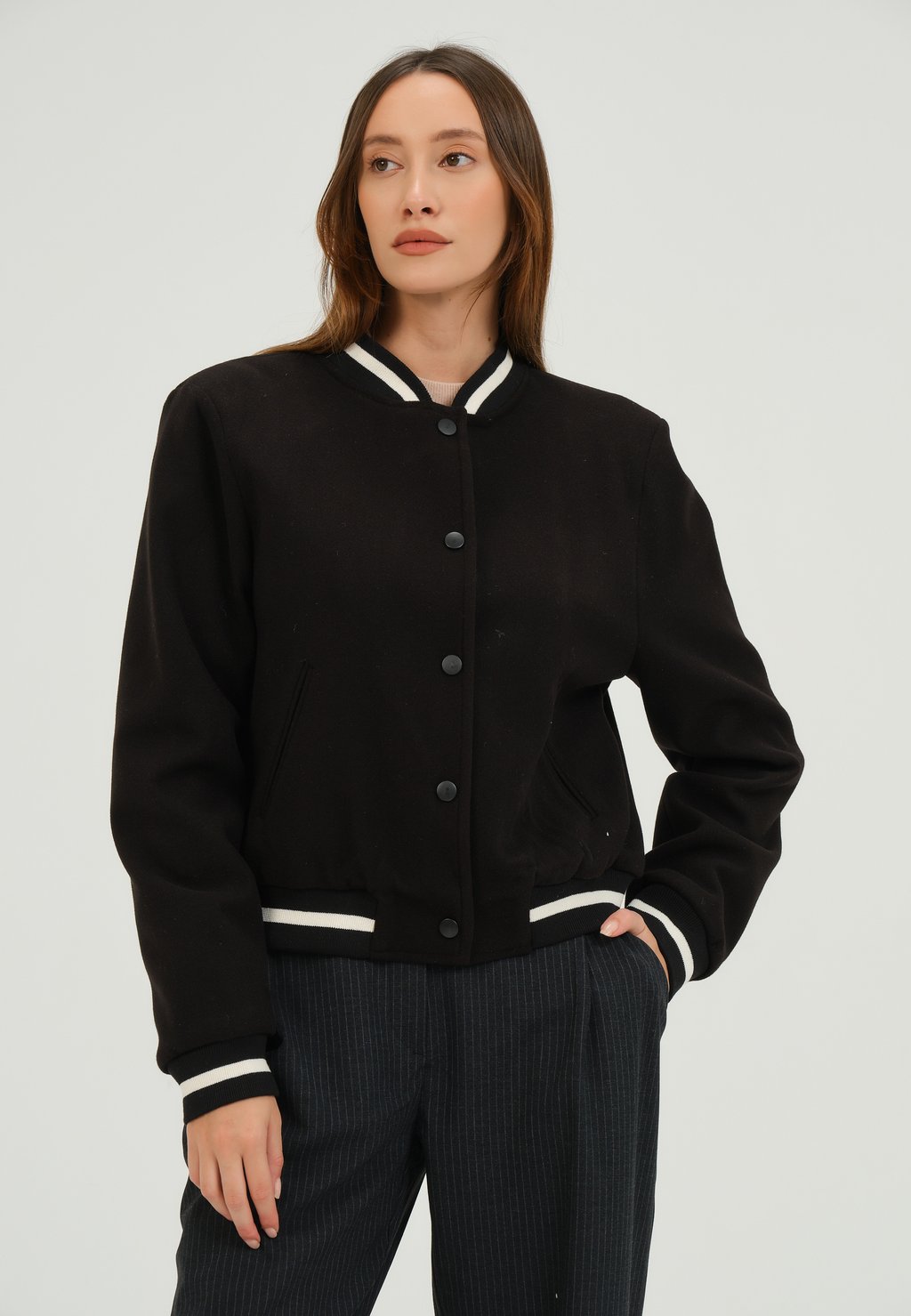 Куртка-бомбер Basics and More, цвет black