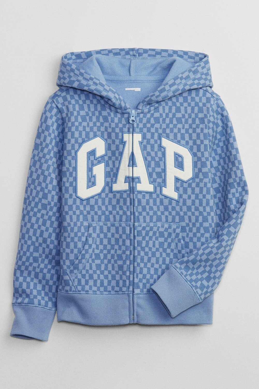 

Толстовка на молнии с клетчатым узором и логотипом Gap, синий