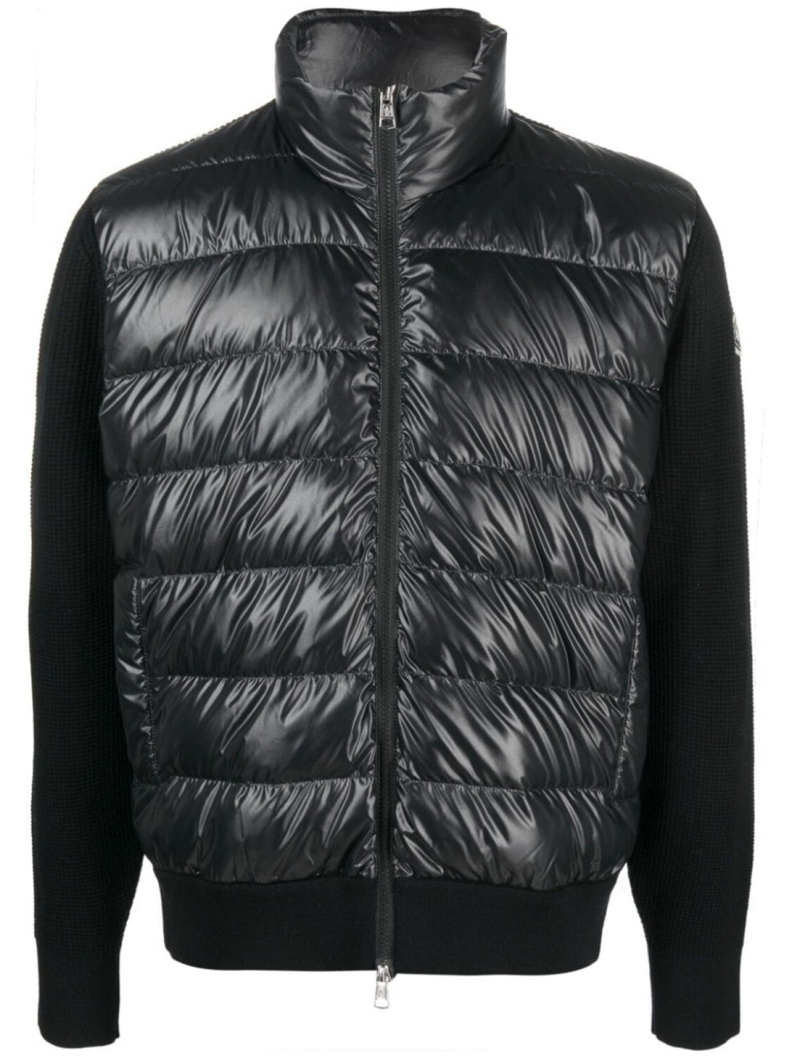 

Moncler пуховик с нашивкой-логотипом, черный