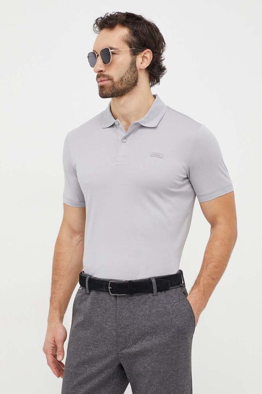 

Хлопковое поло Calvin Klein, серый