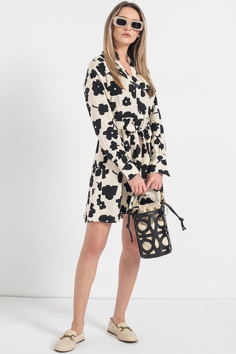 

Короткое платье с вырезом и цветочным узором Vero Moda, черный