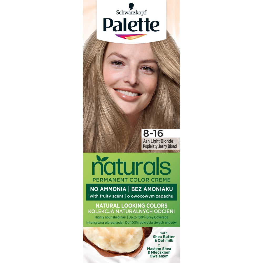 

Palette Перманентная краска для волос Naturals Color Creme стойкое окрашивание 8-16 Пепельный Светлый Блонд