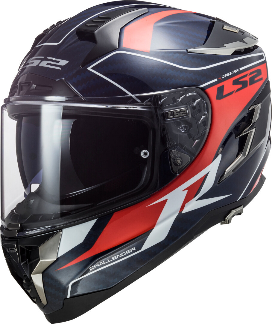 Шлем LS2 FF327 Challenger Grid Carbon, сине-красный