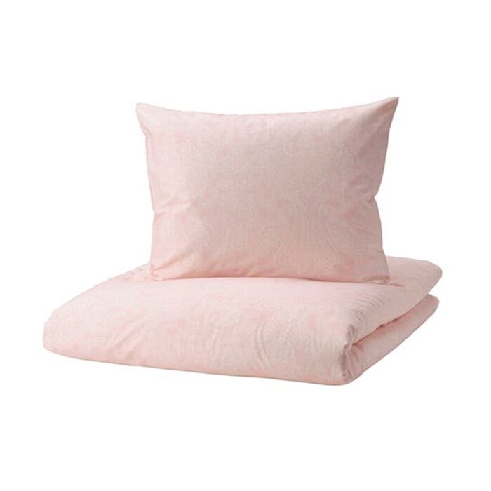 

Комплект постельного белья Ikea Jattevallmo, светло-розовый/белый