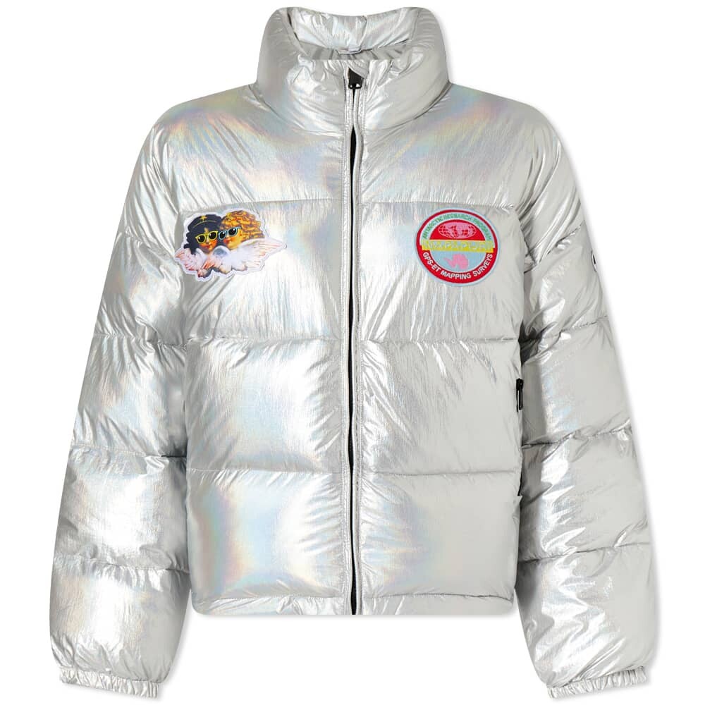 

пуховик с логотипом Fiorucci из коллаборации с Fiorucci Napapijri