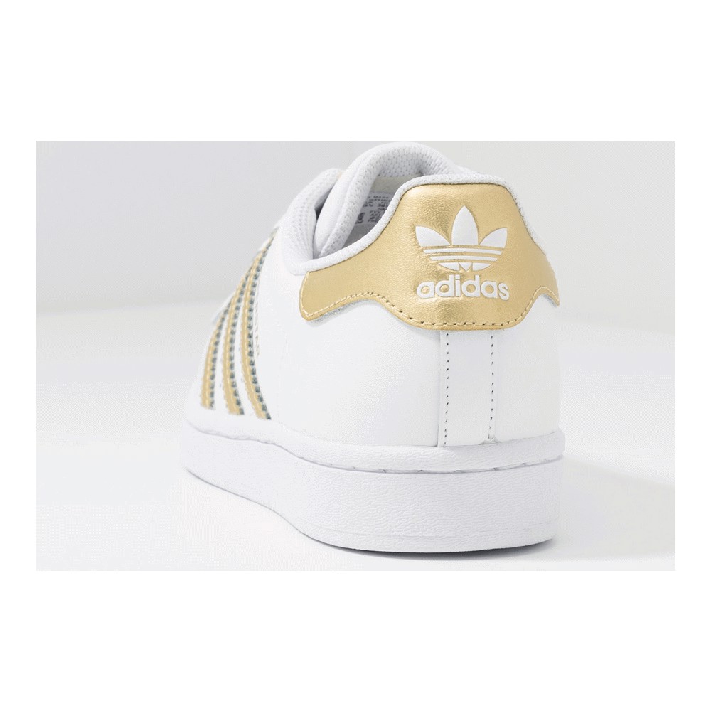 Adidas originals superstar clearance gold and white