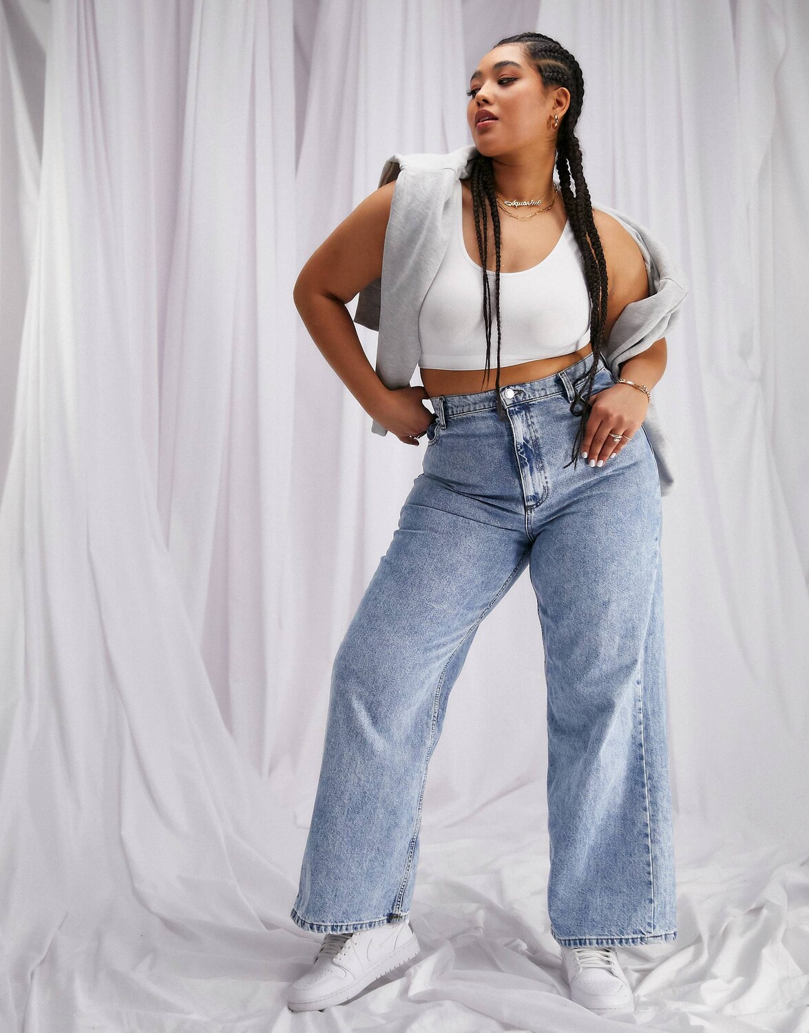 

Светло-белые джинсы с высокой посадкой ASOS DESIGN Curve