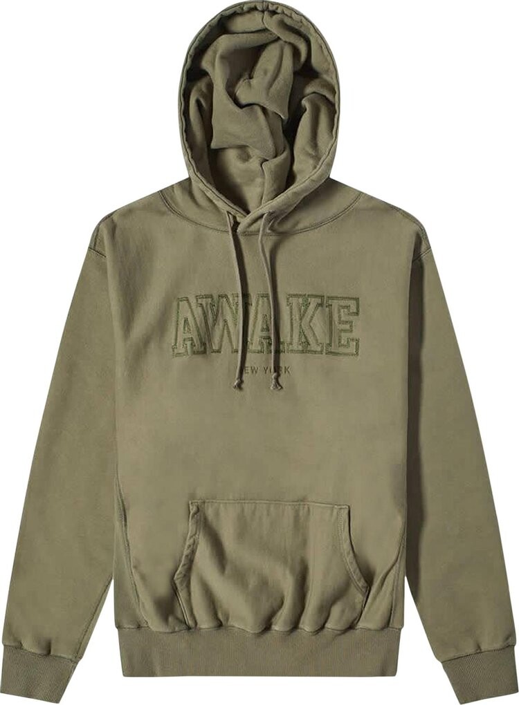 

Худи Awake NY Military Logo Embroidered Hoodie 'Olive', зеленый