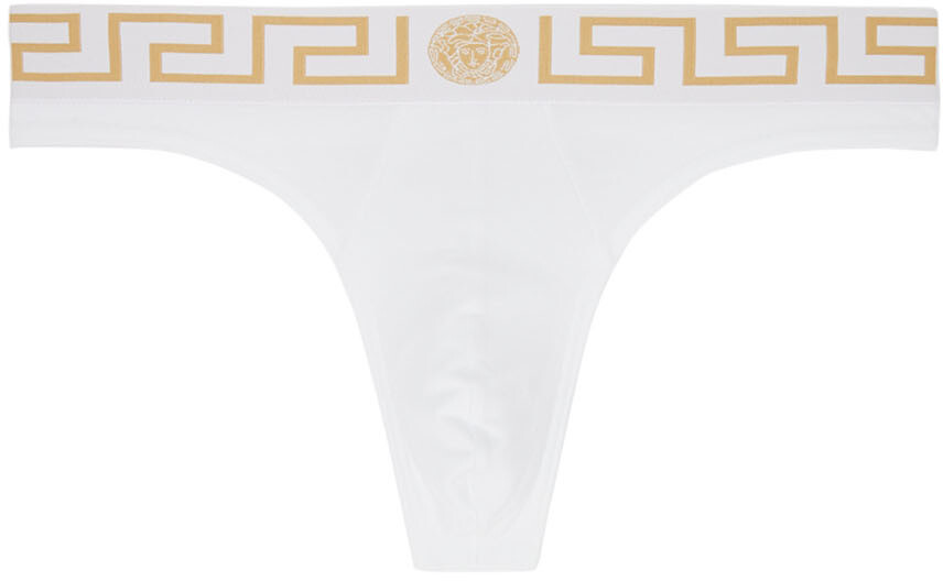 

Белые трусики с каймой Greca Versace Underwear