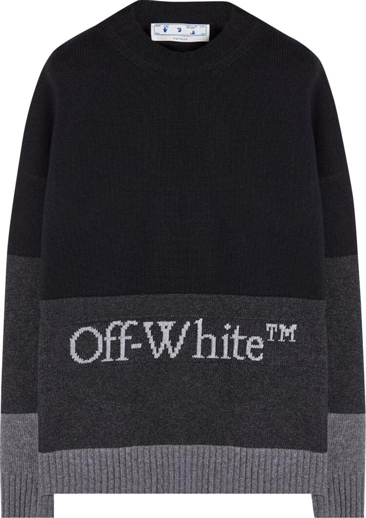 

Свитер Off-White Blocked Knit Crewneck Sweater 'Black/White', черный