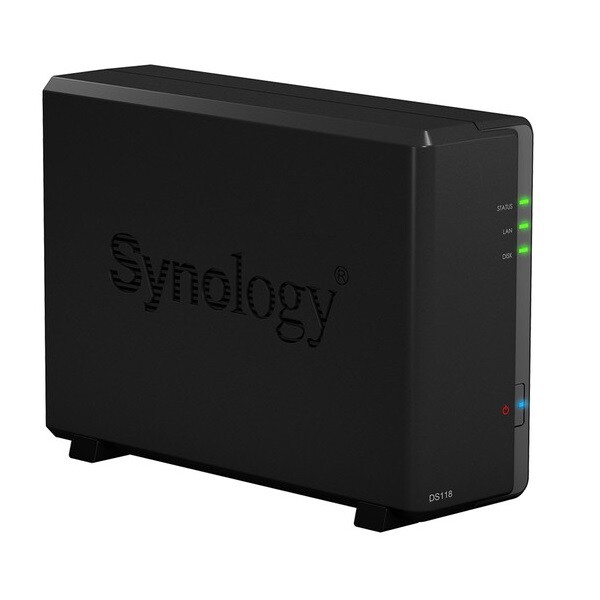 

Сетевое хранилище Synology 12Тб DS118 с 1 отсеком с 1 диском (1x12Тб), черный