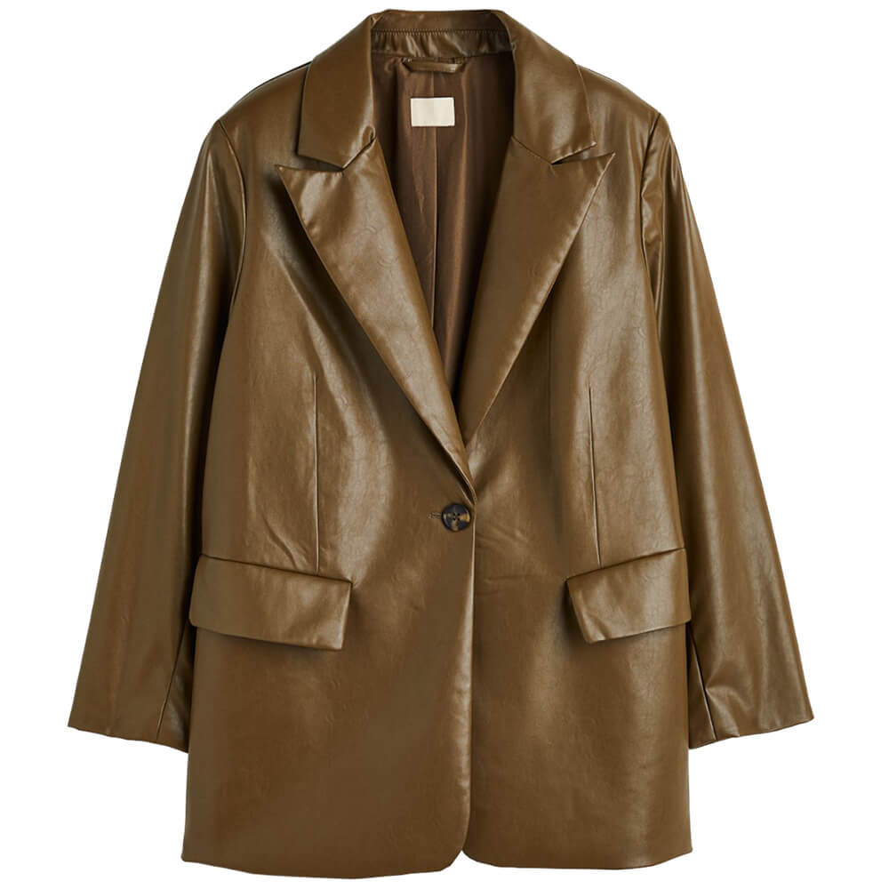 

Пиджак H&M Oversized Single-breasted, коричневый