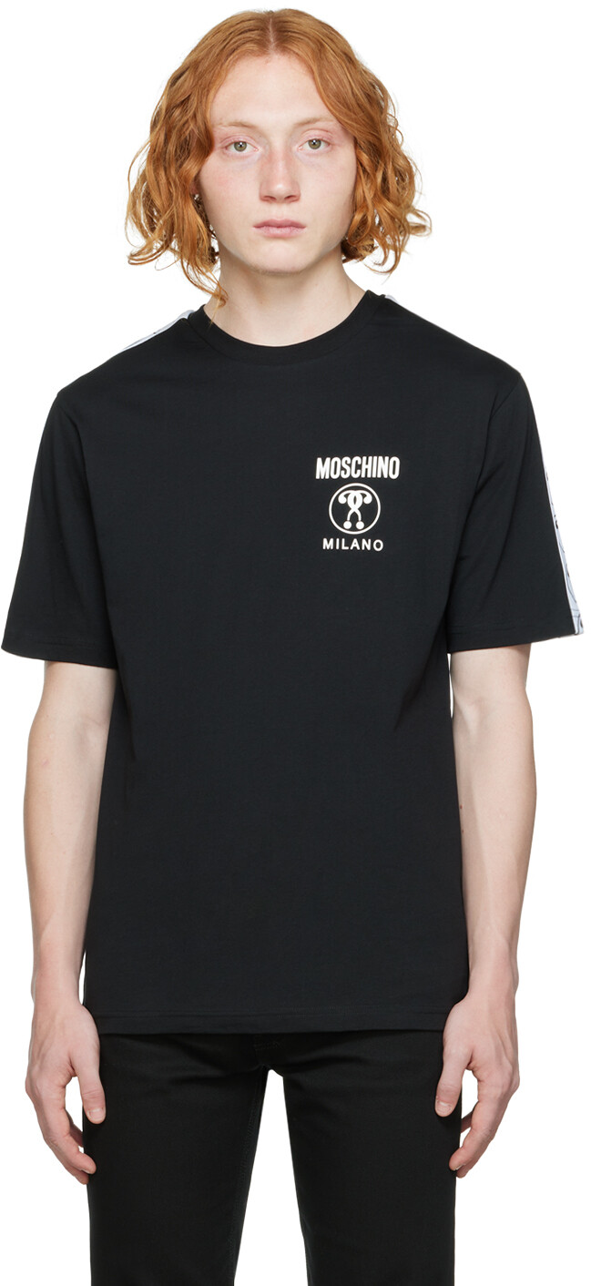 

Черная жаккардовая футболка Moschino